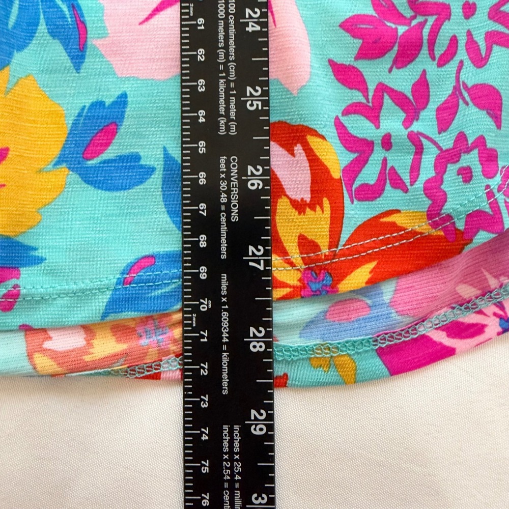 Dear Scarlett Liz Floral Tunic Top Bright Spring Boho 3/4 Roll Tab Sleeve Small - Picture 11 of 11